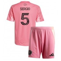 Stroje piłkarskie Inter Miami Sergio Busquets #5 Koszulka Podstawowej dla dzieci 2025-26 Krótki Rękaw (+ szorty)